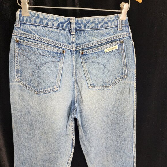 1970's-80's Calvin Klein Jeans Size 11 Mid wash Hi rise Str8 leg 29.5"x 33.5" - Picture 6 of 13